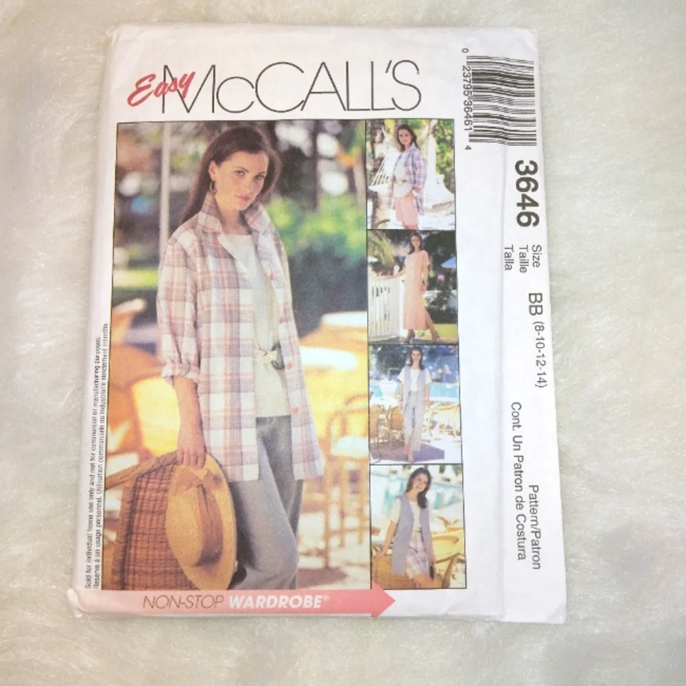EASY McCall's 3646 Misses' Wardrobe dress, top, shirt-jacket, vest, capr…